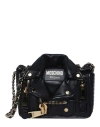 MOSCHINO MOSCHINO QUILTED M LEATHER CROSSBODY BAG WOMAN CROSS-BODY BAG BLACK SIZE - LEATHER