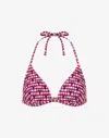 Moschino M Print Bikini Top In Pink