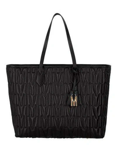 Moschino M-quilted Leather Tote Woman Shoulder Bag Black Size - Lambskin
