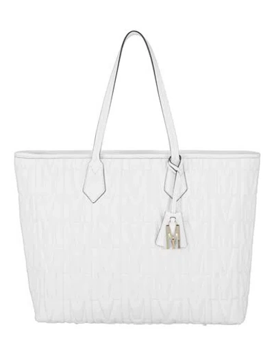 Moschino M-quilted Leather Tote Woman Shoulder Bag White Size - Lambskin