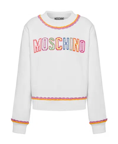 MOSCHINO MACRAMÉ-TRIM COTTON SWEATSHIRT