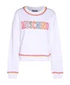 Moschino Women's Logo Detail Cotton Sweatshirt In White