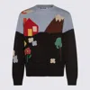Moschino Wool Crew Neck Sweater With Graphic Design In Red