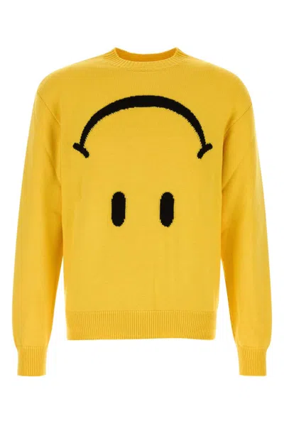 Moschino Wool Sweater Crew Neck Graphic Pattern In Yellow
