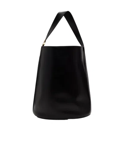 Moschino Magnetic Buckle Shoulder Bag In Black