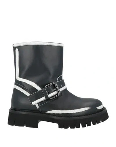 Moschino Man Ankle Boots Black Size 7 Leather