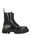 Moschino Man Ankle Boots Black Size 9 Calfskin In Black