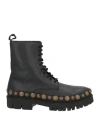 Moschino Man Ankle Boots Black Size 9 Leather In Black