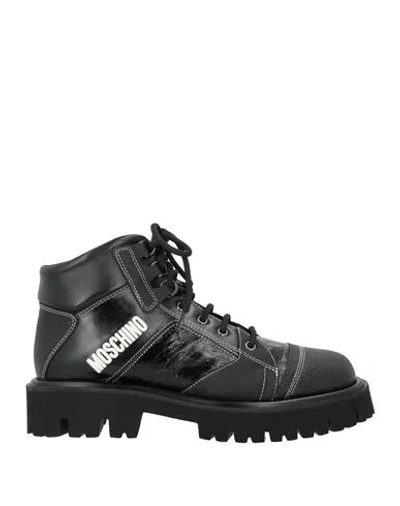 Moschino Man Ankle Boots Black Size 9 Leather