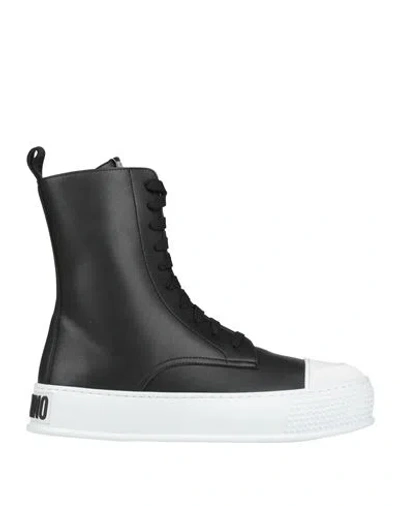 Moschino Man Ankle Boots Black Size 9 Synthetic Material