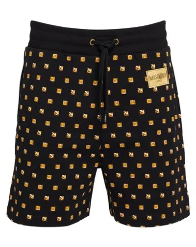Moschino Man Beach Shorts And Pants Black Size Xxl Cotton, Elastane In Multi