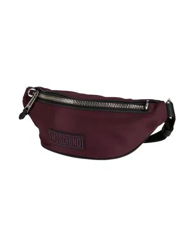 Moschino Man Belt Bag Burgundy Size - Textile Fibers
