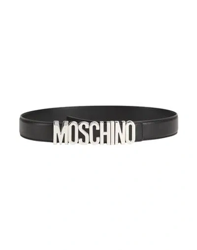 Moschino Man Belt Black Size 34 Leather