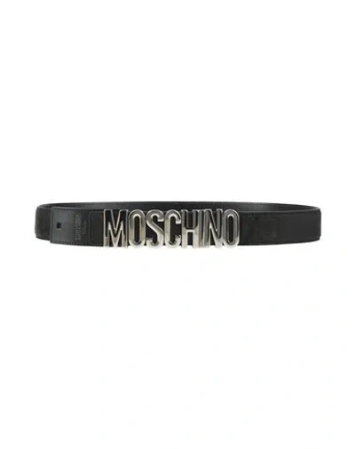 Moschino Man Belt Black Size 38 Leather