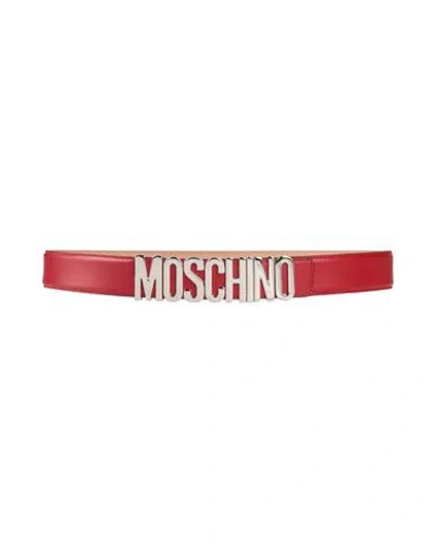 Moschino Man Belt Brick Red Size 32 Leather