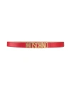 Moschino Man Belt Brick Red Size 42 Soft Leather