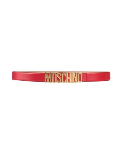 Moschino Man Belt Brick Red Size 42 Soft Leather