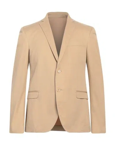 Moschino Man Blazer Sand Size 40 Cotton, Elastane In Beige