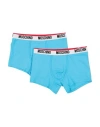 Moschino Man Boxer Turquoise Size Xs Cotton, Elastane In Blue
