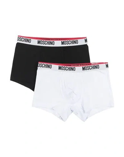 Moschino Man Boxer White Size L Cotton, Elastane In Black