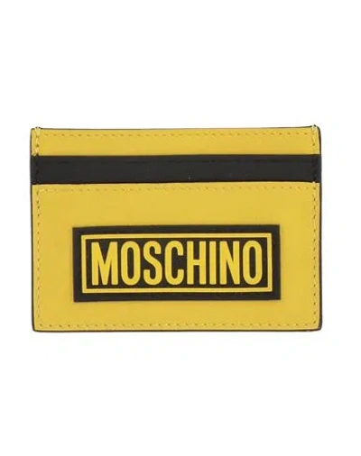 Moschino Man Cardholder Yellow Size - Leather, Textile Fibers