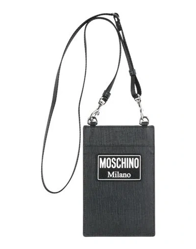 Moschino Man Crossbody Wallet Black Size - Textile Fibers