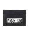 Moschino Man Document Holder Black Size - Leather, Textile Fibers In Black