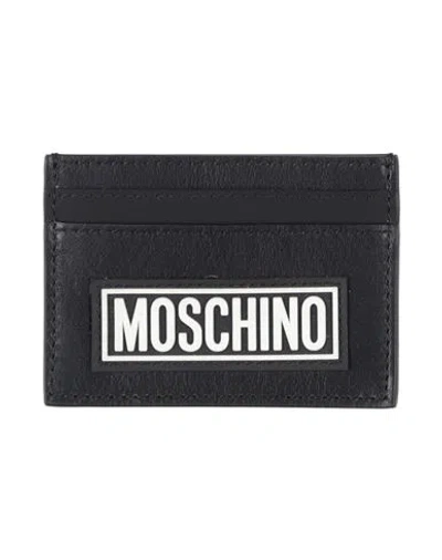 Moschino Man Document Holder Black Size - Leather, Textile Fibers
