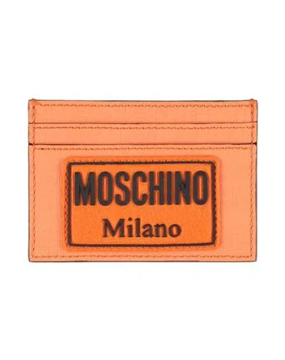 Moschino Man Document Holder Orange Size - Soft Leather In Burgundy