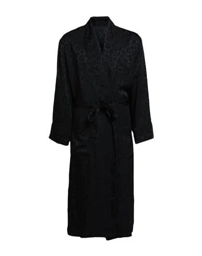 Moschino Man Dressing Gown Or Bathrobe Black Size Xl Acetate, Silk