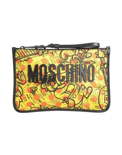 Moschino Man Handbag Yellow Size - Textile Fibers In Burgundy