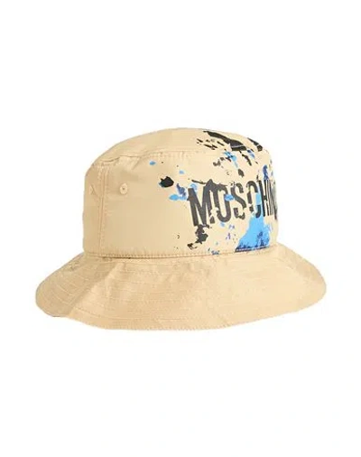 Moschino Man Hat Beige Size L Polyamide
