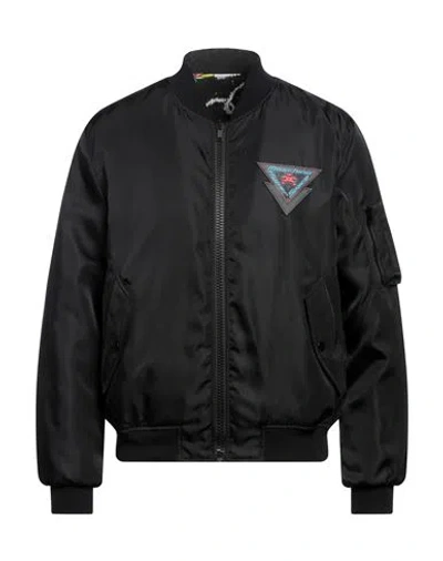 Moschino Man Jacket Black Size 42 Polyamide, Cotton