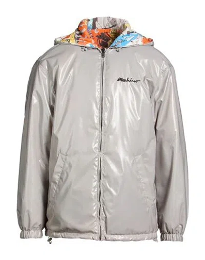 Moschino Man Jacket Light Grey Size 40 Polyester, Polyurethane Resin In Gray