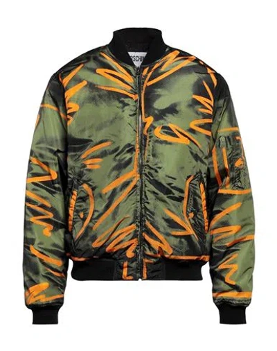 Moschino Man Jacket Military Green Size 40 Polyamide, Cotton, Elastane, Polyester