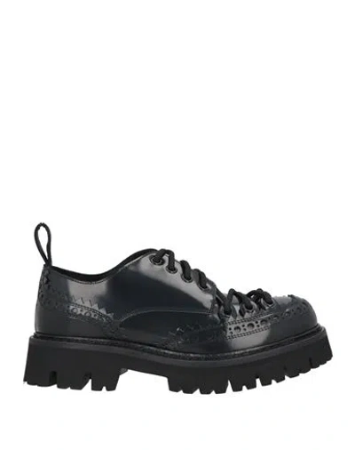 Moschino Man Lace-up Shoes Black Size 9 Leather