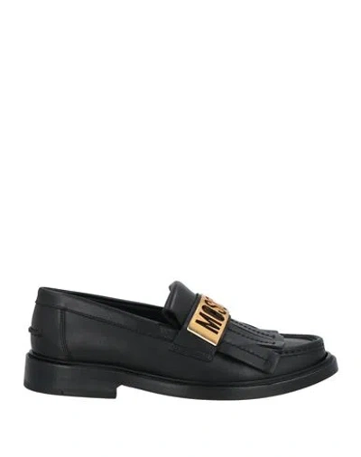 Moschino Man Loafers Black Size 9 Calfskin