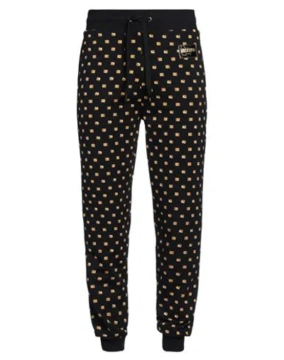 Moschino Man Pants Black Size L Cotton, Elastane In Multi