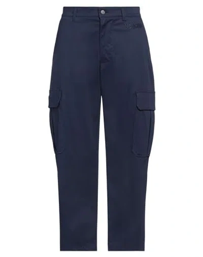 Moschino Man Pants Blue Size 34 Cotton, Elastane