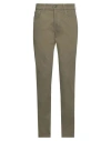 Moschino Man Pants Military Green Size 38 Cotton, Elastane
