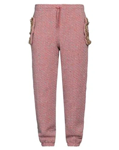 Moschino Man Pants Pink Size 38 Wool, Cotton, Polyester, Acrylic, Glass