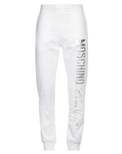 Moschino Man Pants White Size 36 Polyester, Cotton, Elastane