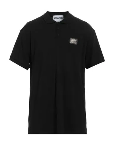 Moschino Man Polo Shirt Black Size 40 Cotton