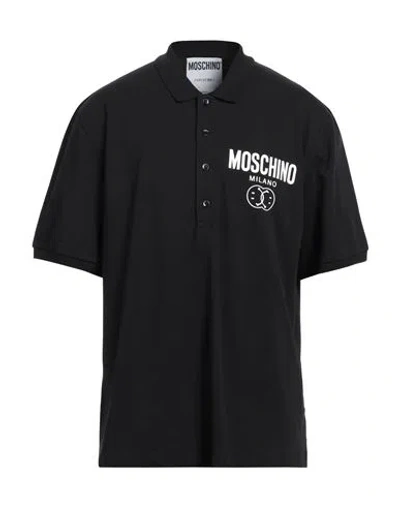 Moschino Man Polo Shirt Black Size 44 Cotton