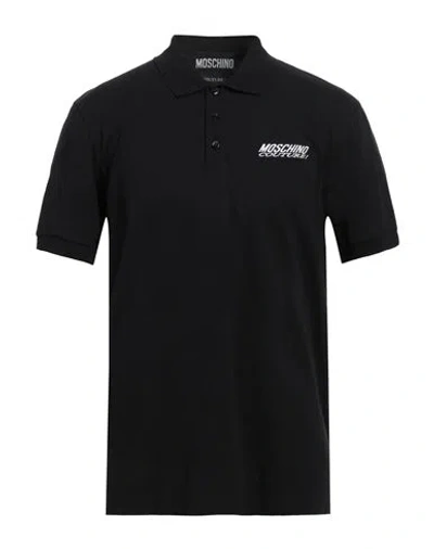 Moschino Man Polo Shirt Black Size 44 Cotton