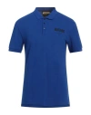Moschino Man Polo Shirt Blue Size 36 Cotton In Blue
