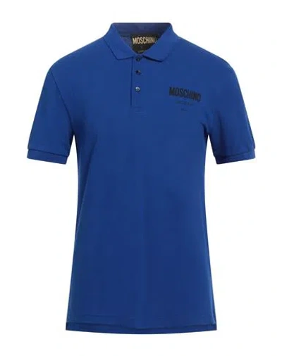 Moschino Man Polo Shirt Blue Size 36 Cotton