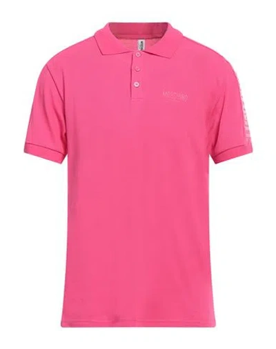 Moschino Man Polo Shirt Fuchsia Size L Cotton In Pink