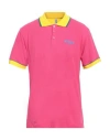 Moschino Man Polo Shirt Fuchsia Size Xl Cotton In Pink
