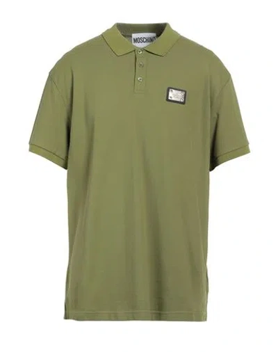 Moschino Man Polo Shirt Green Size 42 Cotton